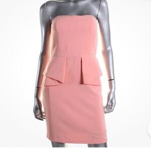 RED Sheath Dress with Peplum Detail for Cocktail Events